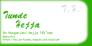tunde hejja business card